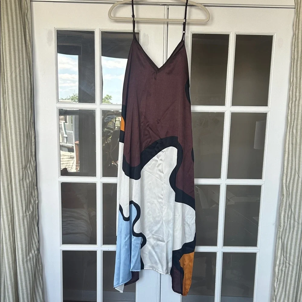 Multicolor Abstract Slip Dress - NWT Medium - Picture 2 of 4
